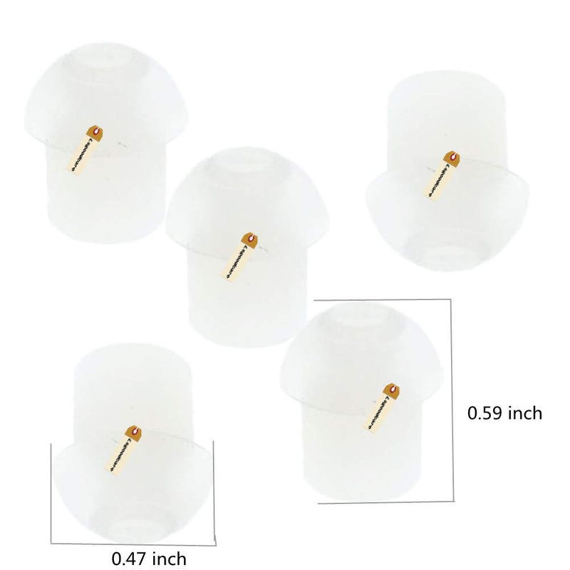 [Australia - AusPower] - Replacement Mushroom Earbud Ear Tips White Compatible for Motorola Kenwood Midland Two Way Radio Coil Tube Audio Kits - Lsgoodcare Transparent Acoustic Tube Ear Pieces, Pack of 10 