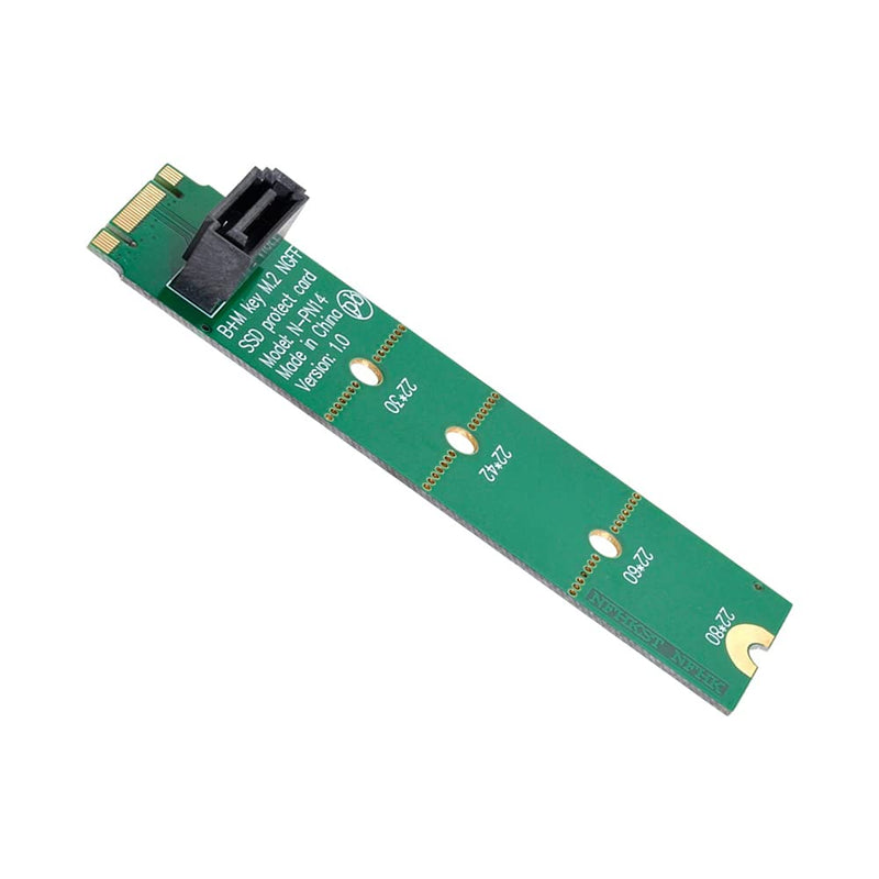 [Australia - AusPower] - NFHK Motherboard NGFF B/M-Key M.2 to Vertical SATA 7pin Hard Disk Drive SSD PCBA Extension Adapter Green B/M-key to 1 SATA 