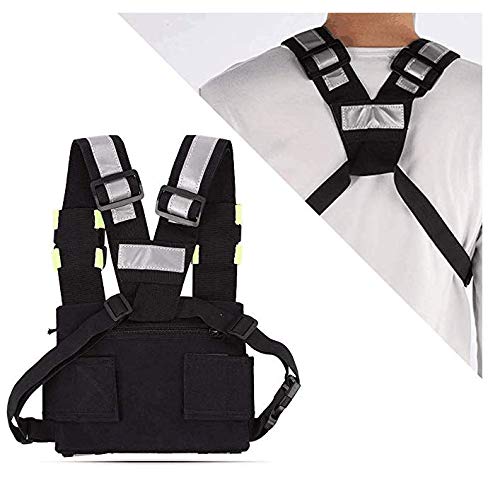 [Australia - AusPower] - Croogo Chest Vest Bag Universal Hands Free Chest Pocket Harness Bag Two Way Radio Walkie Talkie 
