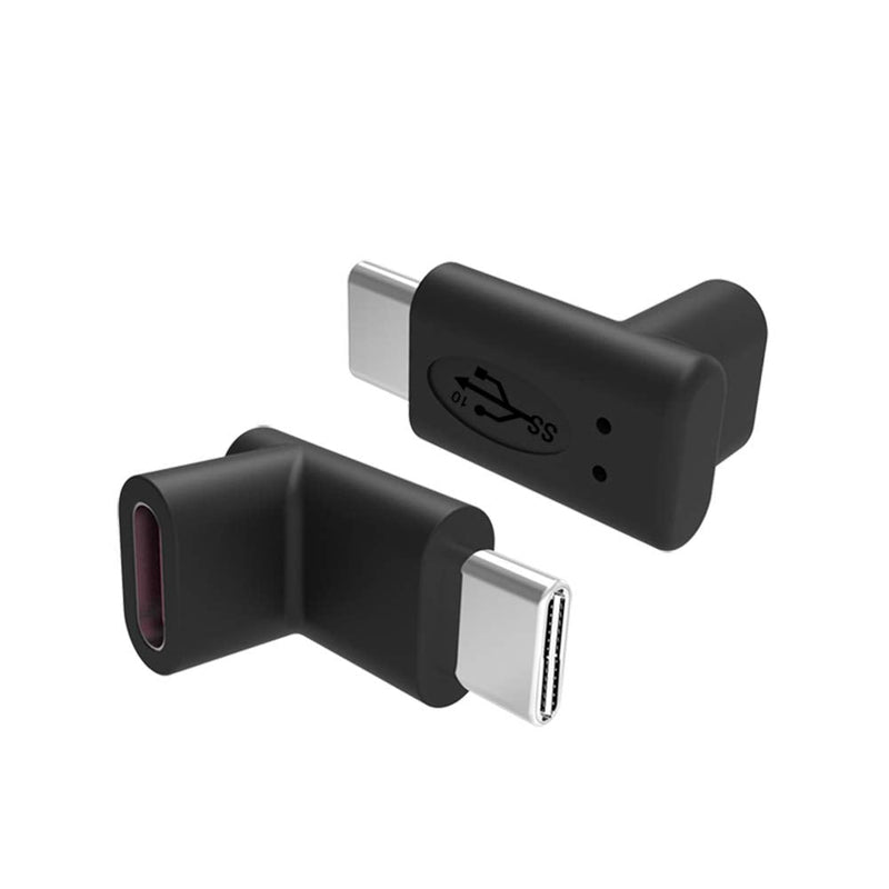 [Australia - AusPower] - 90 Degree Right Angle Type-C Male to Type-C Female Adapter,2-Pack,up and Down 90 Degree Type-c Plug to Jack Expansion Adapter is Suitable for Notebook Computers, Tablet Computers and Mobile Phones 