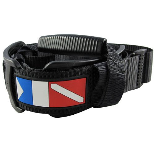 [Australia - AusPower] - Scuba Diving Dive Adjustable Tank Cylinder Carrier Holder w/Dive Flag Logo Black 