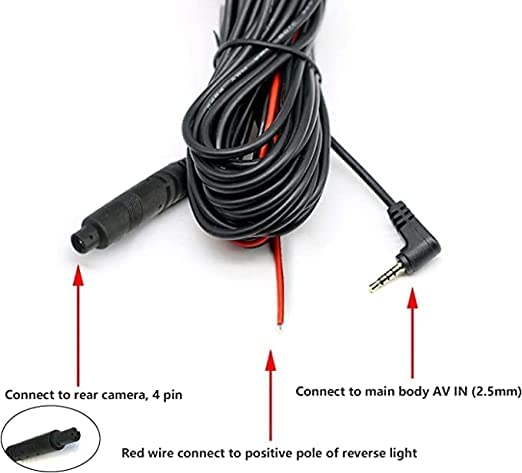 [Australia - AusPower] - REDTIGER 50Feet Backup Camera Extension Cord Cable Dash Cam(4 pin,2.5mm) 