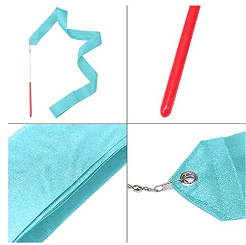 [Australia - AusPower] - Aneco 24 Pieces Dance Ribbons Streamers Rhythmic Gymnastics Ribbon Wands Artistic Dancing, Baton Twirling, 24 Colors 