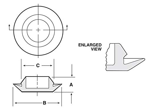 [Australia - AusPower] - 1/2 0.5 inch Flush Mount Black Plastic Body and Sheet Metal Hole Plug Qty 25 by Caplugs 1 