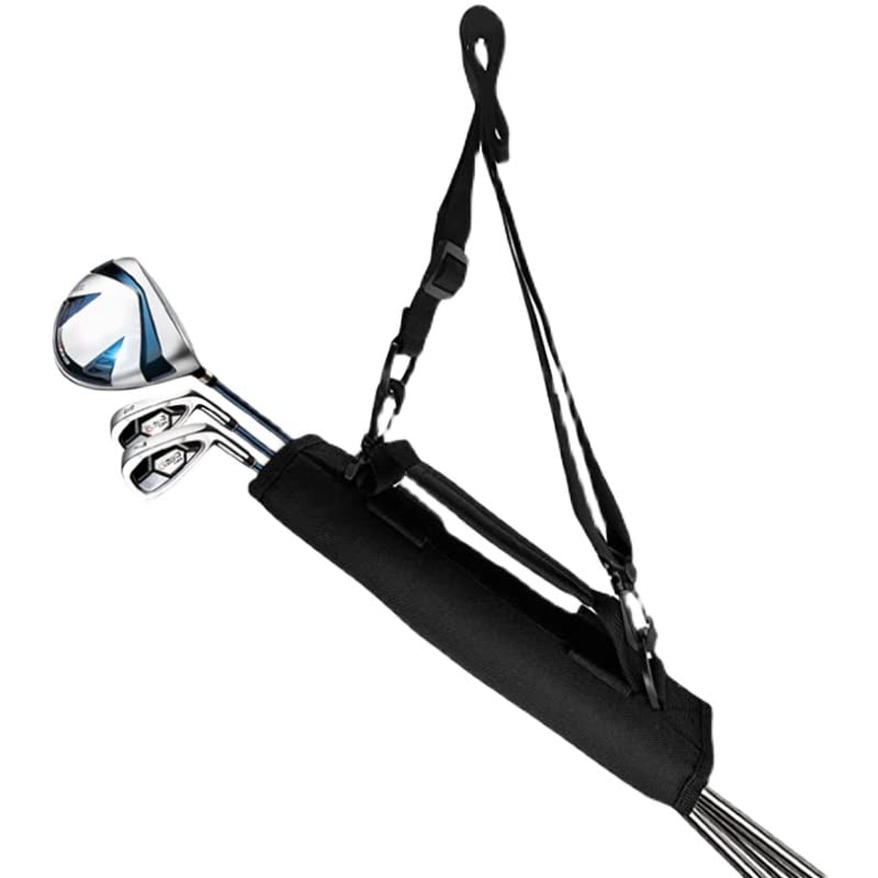 [Australia - AusPower] - Mini Golf Club Bag Lightweight Shoulder Carrier Driving Range Practice Pack Portable Course Training Travel Case Foldable Sunday Bag Holding 3-5 Golf Clubs for Men Women Golfer Black 