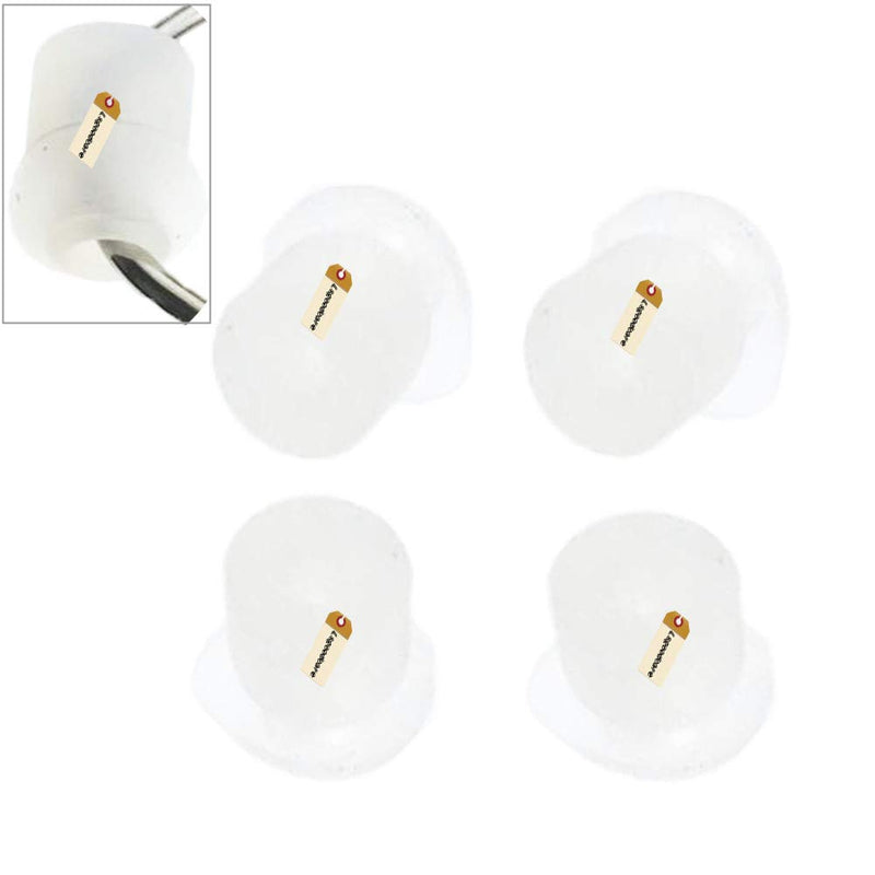[Australia - AusPower] - Replacement Mushroom Earbud Ear Tips White Compatible for Motorola Kenwood Midland Two Way Radio Coil Tube Audio Kits - Lsgoodcare Transparent Acoustic Tube Ear Pieces, Pack of 10 