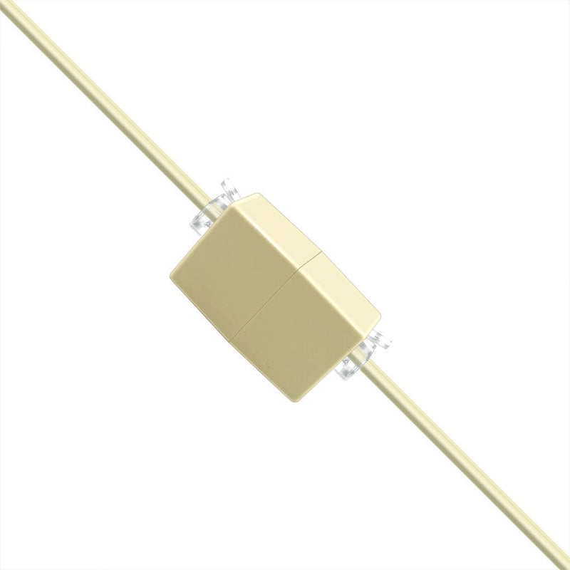 [Australia - AusPower] - NECABLES (1+1Pack) Phone Jack Splitter 5 Way RJ11 6P4C 1 Male to 5 Females with 5in Pigtail and Telephone Line Coupler for Landline and Fax Ivory 