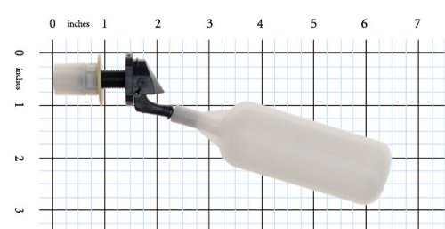 [Australia - AusPower] - Kerick Valve M252 PVC Mini Float Valve, Tank Mount, Fixed Arm, 1.5 gpm at 60 psi, 1/4" Tube 0.25 Inch 