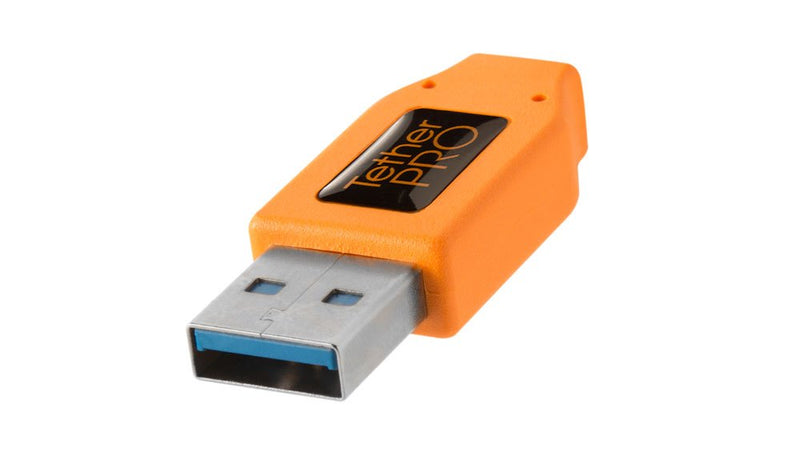[Australia - AusPower] - Tether Tools TetherPro USB 3.0 to Micro-B Cable | for Fast Transfer and Connection Between Camera and Computer | High Visibility Orange | 15 Feet (4.6 m) 