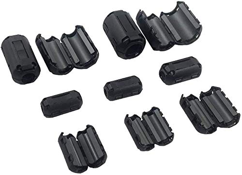 [Australia - AusPower] - XShine (Pack of 20pcs) Clip-on Ferrite Ring Core RFI EMI Noise Suppressor Cable Clip for 3mm/ 5mm/ 7mm/ 9mm/ 13mm Diameter Cable, Black 