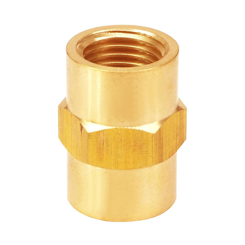 [Australia - AusPower] - Uenede 4PCS Solid Brass Hex Pipe Fitting 3/8"NPT Female Threaded Equal Diameter Coupler Adapter Female x Female 