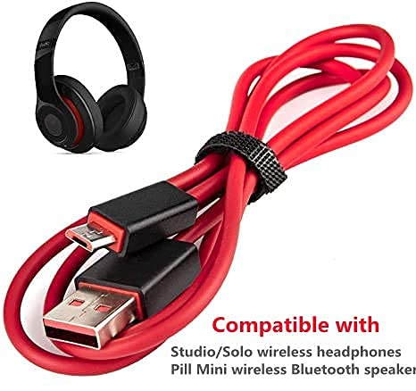 [Australia - AusPower] - USB Charger Cable Replacement Power Supply Cord Micro USB Wire fit Beat by Dr Dre Powerbeats 2 Powerbeats 3 Solo Studio 2.0 Wireless Headphones 
