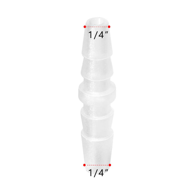 [Australia - AusPower] - Quickun Plastic Hose Barb Fitting, 1/4" x 1/4" Barbed Splicer Mender Joint Adapter Union Fitting (Pack of 5) 