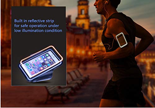 [Australia - AusPower] - Cell Phone Armband Water-Resistant for iPhone 8 Plus, 7 Plus, 6/6S Plus, Samsung Galaxy S9 Plus, S8 Plus, A8 Plus, Sweat Proof Running Sports Armband with Adjustable Elastic Band (Black, 5.5 inches) Black 
