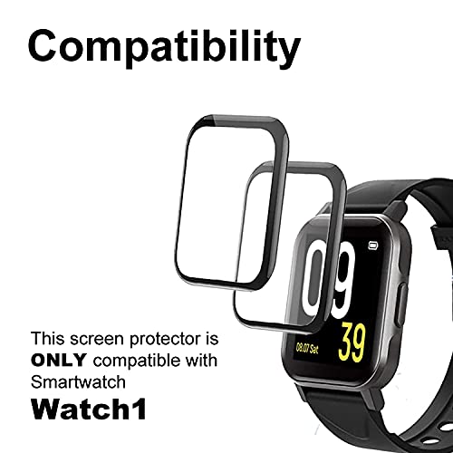 [Australia - AusPower] - smaate 3D Screen Protector Compatible with Soundpeats 1.4inch smart watch, Watch 1, 3-Pack, Full Coverage, Curved Edge frame, Anti-Scratch, Anti-shatter, High Transparency 