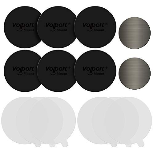 [Australia - AusPower] - VOLPORT Mount Metal Plates Replacement 6pcs for Magnetic Phone Magnet Car Mount, Phone 3M Strong MagicPlate Metal Disc Sticker Adhesive Round for Magnet Cell Phone Holder Grip(Pops Stand Not Included) 