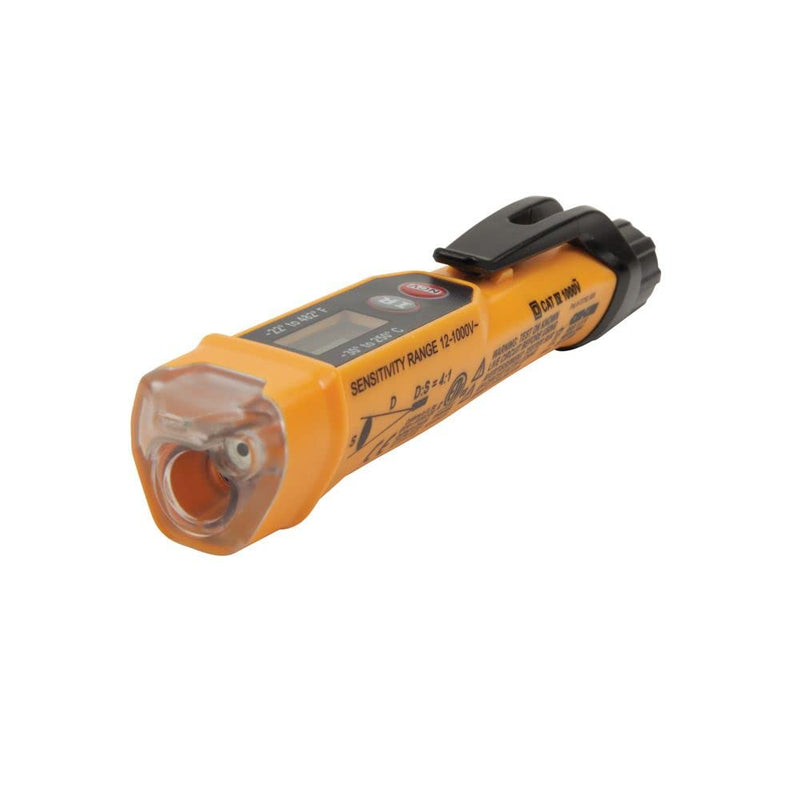 [Australia - AusPower] - Klein Tools NCVT-4IR Non-Contact Volt Tester, 12 - 1000V AC Pen with IR Thermometer -22 to 482 deg F, LED and Audible Alarms, Pocket Clip with Infrared Thermometer 