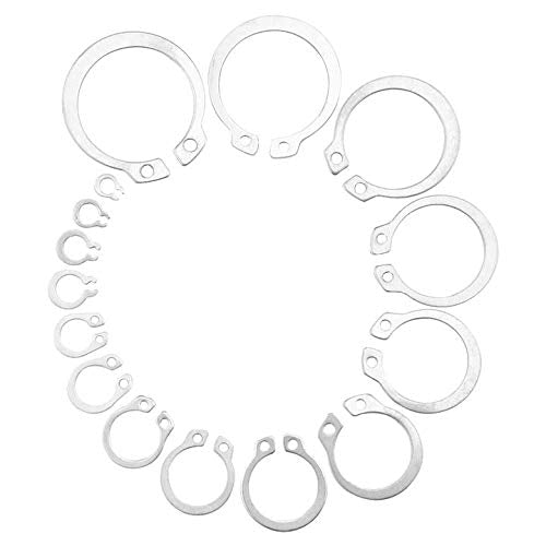 [Australia - AusPower] - DAOKI 225PCS External Retaining Rings Assortment Kit 15 Size 304 Stainless Steel 3mm to 25mm for Machine with Internal Circlip Plier 