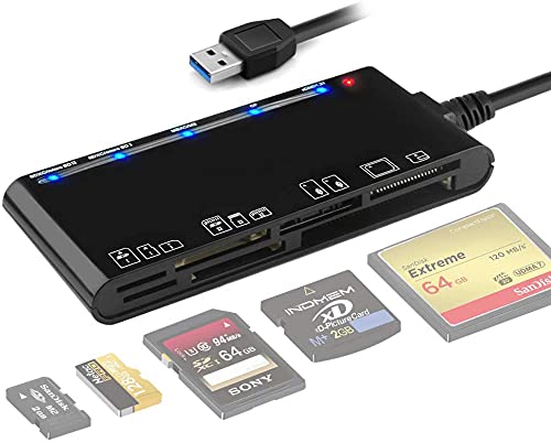 [Australia - AusPower] - Card Reader USB 3.0, 7 in 1 Memory Card Reader, USB 3.0 (5Gps) High Speed CF/SD/TF/XD/MS/Micro SD Card Solt All in one Card Reader for Windows XP/Vista/Mac OS/Linux,etc1 