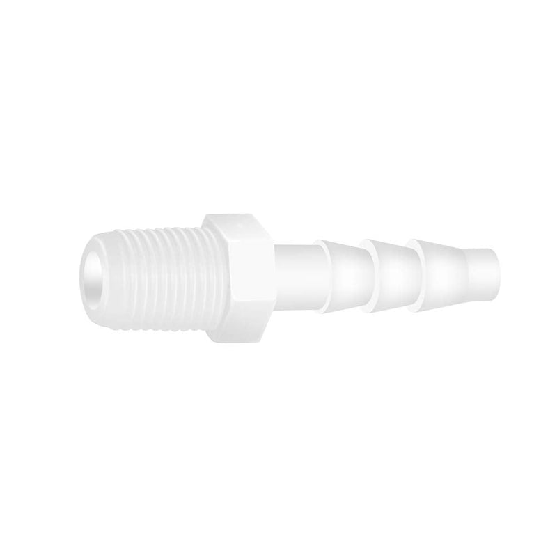 [Australia - AusPower] - Quickun Plastic Hose Barb Fitting, 1/4" Barb to 1/4" Male Thread White Adapter Union Fitting (Pack of 5) 1/4" Barb x 1/4" Male thread 