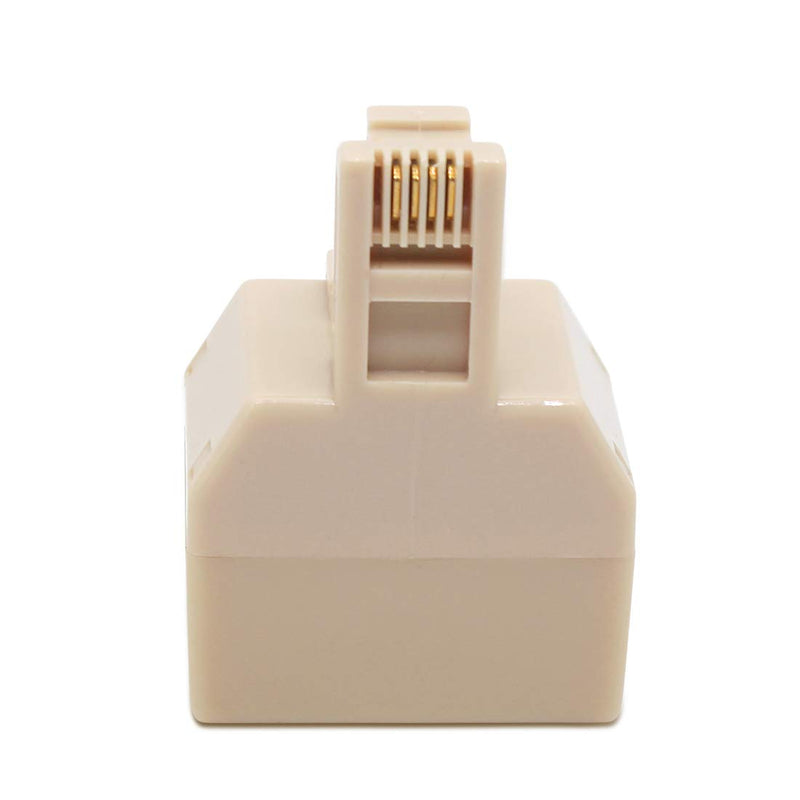 [Australia - AusPower] - Telephone Splitter Adapter RJ11 6P4C Duplex 2 Way Wall Jack Plug Phone Line Split Two Modular Converter Male to 2 Female Connector for Office Home ADSL DSL FAX Model(2 of Pack) 2-Pack,White 