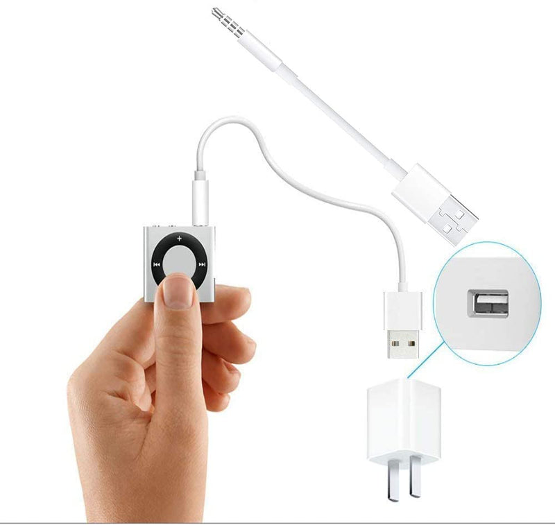 [Australia - AusPower] - JimGumg (2 pcs)3.5mm Male AUX Audio Jack to USB 2.0 Male Charger Sync Data Compatible for iPod Shuffle 3rd 4th 5th /6/7 Gen MP3/MP4 USB Cables for cellphomes 