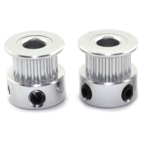 [Australia - AusPower] - RuiLing 2pcs GT2 Aluminum Alloy Synchronous Wheel 3D Printer Accessories 20 Teeth Bore 5mm Timing Pulley for Width 6mm Open Timing Belt 5mm Bore 