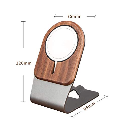 [Australia - AusPower] - Natural Wood Stand For Apple MagSafe Charger, Real Walnut Wood Mount For MagSafe Charger Compatible With iPhone13/13 Mini/13 Pro Max/iPhone 12 Series 