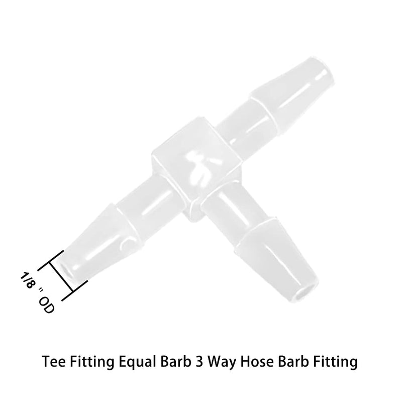 [Australia - AusPower] - ANPTGHT 1/8" Tee Fitting Equal Barb 3 Way Hose Barb Fitting，Splicer Joint Mender Adapter Union Fitting for Fuel Gas Liquid Air (Pack of 5) for Fuel Gas Liquid Air (Pack of 5) 1/8 Inch 