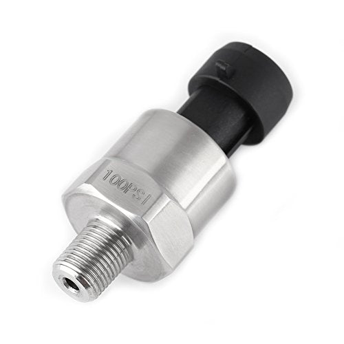 [Australia - AusPower] - Pressure Transducer Sender Sensor for Oil Fuel Air Water, 1/8"NPT Thread Stainless Steel (100PSI) 