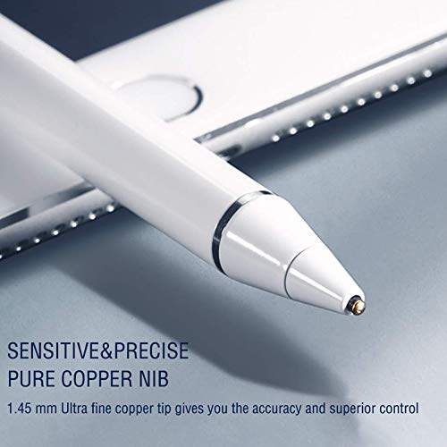 [Australia - AusPower] - Stylus Pen for Touch Screens, Digital Pencil Active Pens Fine Point Stylist Compatible with iPhone iPad Pro and More Tablets (White) 