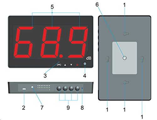 [Australia - AusPower] - SNDWAY SW-525A 30-130dB Digital Sound Level Meter with Large LCD Display Noise Meter Decibel Wall Mounted Hanging 