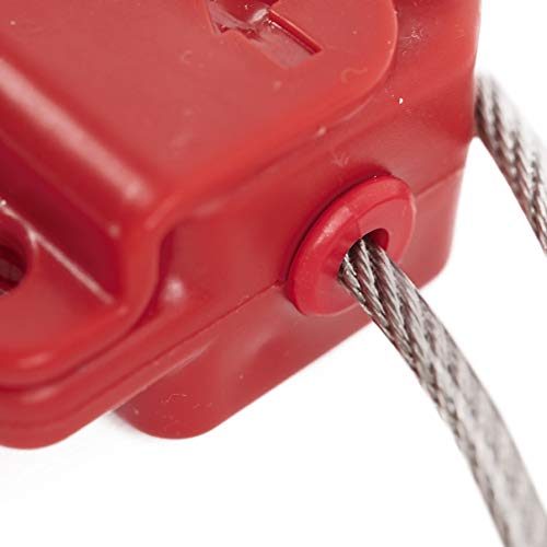 [Australia - AusPower] - TRADESAFE Lockout Tagout Cable Lock, 6 feet, Adjustable Steel Cable Lock Out, Vinyl Coating, OSHA Compliant, Premium Grade 