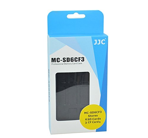 [Australia - AusPower] - JJC MC-SD6CF3 Rugged Water-Resistant Memory Card Case fits 3x CF / 6x SD Cards, Black 