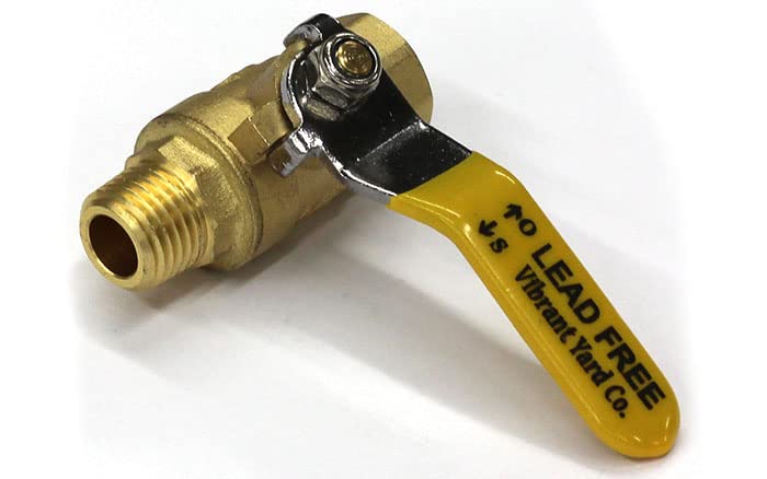 [Australia - AusPower] - Lead-Free Forged Brass In-Line Ball Shut Off Valve, Quarter Turn, 1/4" Male NPT (MNPT) X 1/4" Female NPT (FNPT), Qty: 1 1/4" NPT 