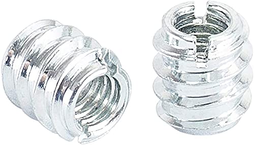 [Australia - AusPower] - POWERTEC QTI1002 Threaded Inserts for Wood Furniture | Zinc Plated | 1/4-20 Internal Threads | 11.9mm Length  Pack of 50 1/4"-20 Insert 