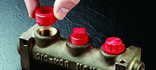 [Australia - AusPower] - Caplugs 99390174 Plastic Threaded Plug for Pipe Fittings. P-28, PE-HD, to Plug Thread Size 1/4 NPT", Red (Pack of 100) 