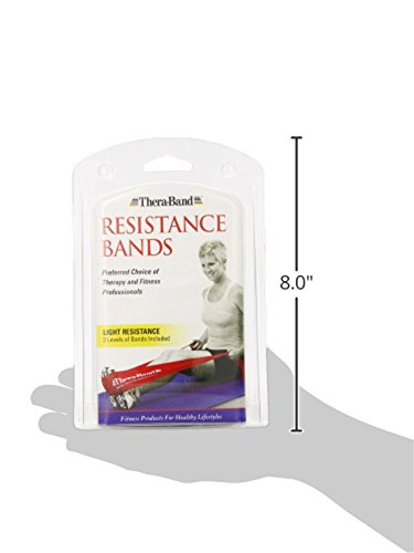 [Australia - AusPower] - THERABAND Resistance Band Set, Professional Latex Elastic Bands for Upper & Lower Body, Core Exercise, Physical Therapy, Lower Pilates, At-Home Workouts, & Rehab, 5 Foot, Yellow, Red & Green, Beginner 