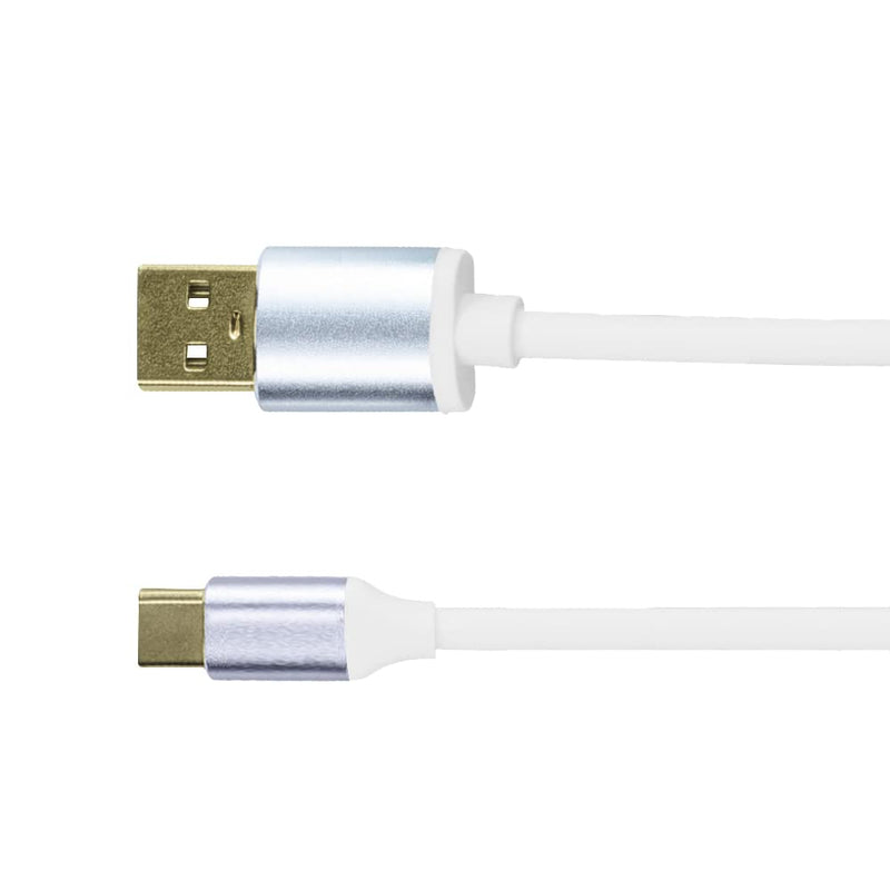 [Australia - AusPower] - Coiled USB C Keyboard Cable with Aviator Connector Cord, 7KEYS Professional Custom 5-pin TPE Metal Detachable Double-Sleeved Cable with Type-C USB Port for Mechanical Gaming Keyboard (White) White 