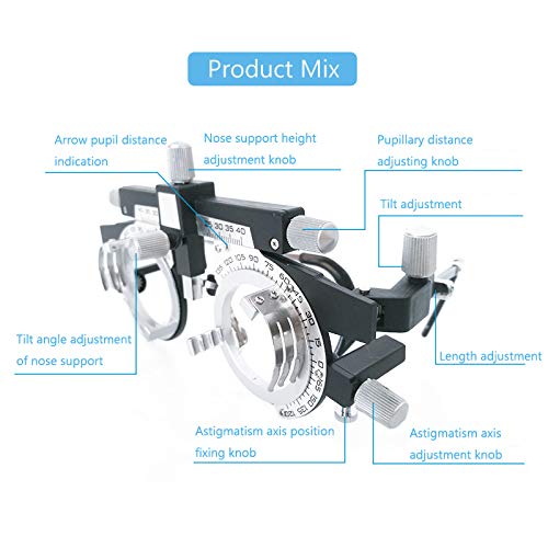 [Australia - AusPower] - Optometry Optician Fully Adjustable Trial Frame Optical Trial Lens Frame Eye Optometry Optician Eye Test Glasses Optical Titanium Trial Eye Optometry Lens Frame Text Optician 