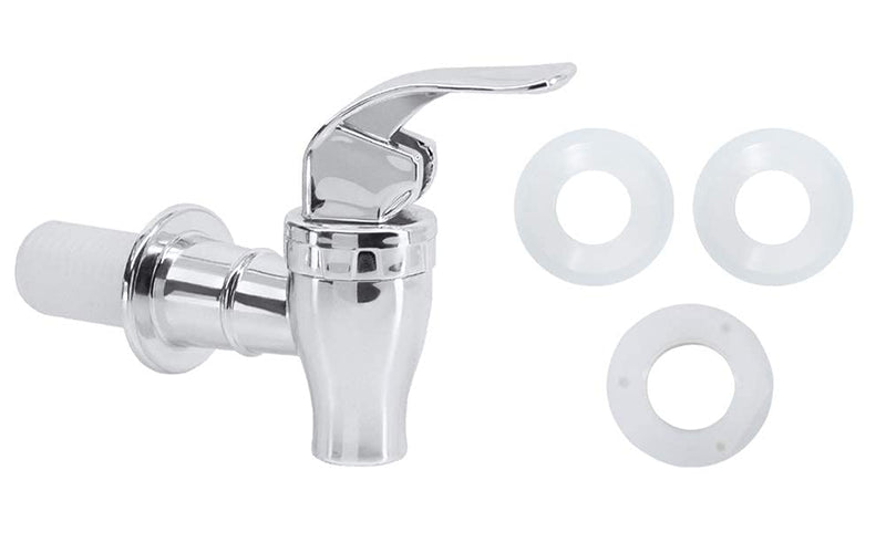 [Australia - AusPower] - Push Style Faucet For Beverage Dispenser Carafe, Beverage Dispenser Replacement Spigot,Lever Pour Spout For Beverage Dispenser (Silver) Silver 