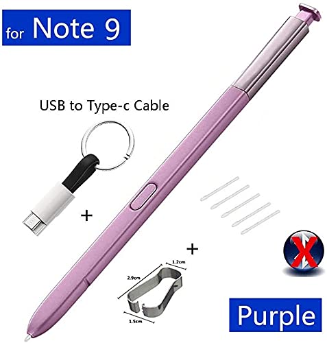 [Australia - AusPower] - Replacement Galaxy Note 9 Stylus Pen,Note 9 s Pen.Compatible with Galaxy Note9 N960 SM-N960U SM-N960+ Replace Nib +Type-c Charger Cable+Nib Tweezers (Purple) 
