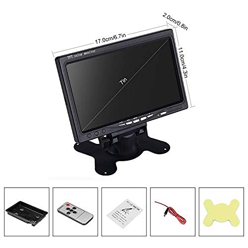 [Australia - AusPower] - Vehicle On-Dash Backup Monitor, 7" Digital HD Car TFT LCD Color Screen Display with 2 Video Input for Rear View Camera (1024 X 600) No Cam 1024 X 600 