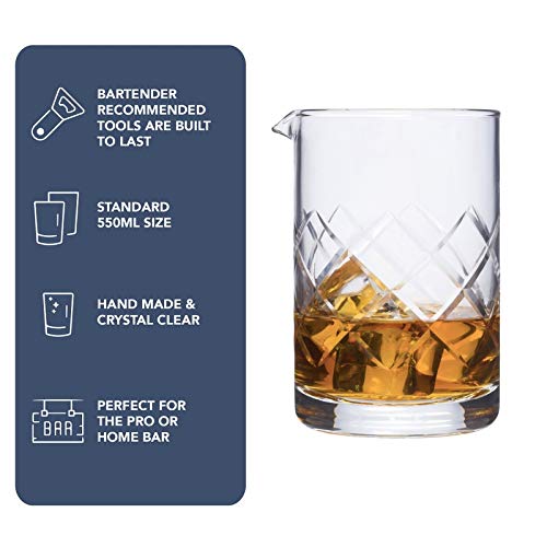 [Australia - AusPower] - A Bar Above Mixing Glass for Stirred Cocktails Seamless (Diamond Cut), Thick & Durable mixing glass for Craft Bars & Professional Bartenders Diamond Cut 