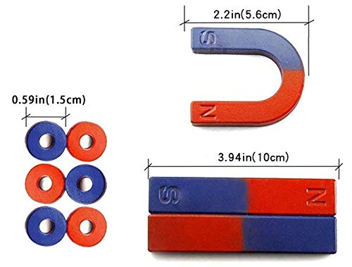 [Australia - AusPower] - AOMAG Labs Junior Science Magnet Set for Education Science Experiment Tools Icluding Bar/Ring/Horseshoe/Compass Magnets 