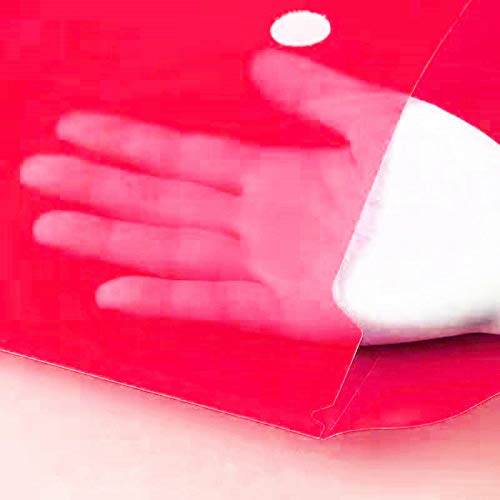 [Australia - AusPower] - Wiekyze Poly Envelope 12 Pcs Document Envelopes with Snap Button Quality Clear Document Folder for A4 Size (red) Red 