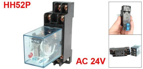 [Australia - AusPower] - URBEST HH52P AC 24V Coil DPDT 8 Pins Electromagnetic Power Relay w DYF08A Base 