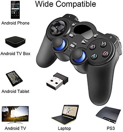 [Australia - AusPower] - USB Wireless Gaming Controller Gamepad for PC/Laptop Computer(Windows XP/7/8/10) & PS3 & Android & Steam - [Black] (black) 