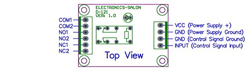 [Australia - AusPower] - ELECTRONICS-SALON DPDT Signal Relay Module, 12Vdc, RY12W-K Relay. Has Assembled. DC 12V 