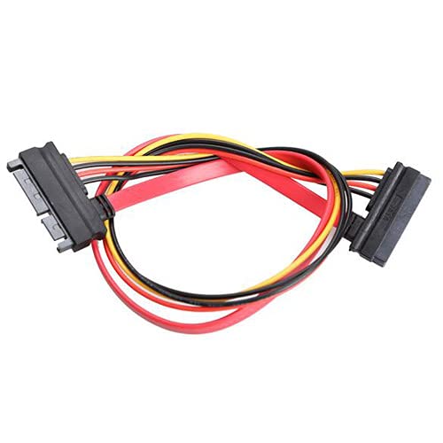[Australia - AusPower] - XIAOSHI 2-Pack Male to Female 7+15 Pin Serial ATA SATA Data Power Combo Extension Cable M/F 22P 